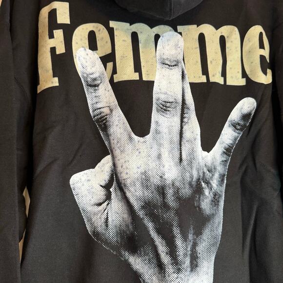 •NWT• Homme + Femme LA Black Twisted Fingers Cream • Men’s Large - Picture 9 of 10